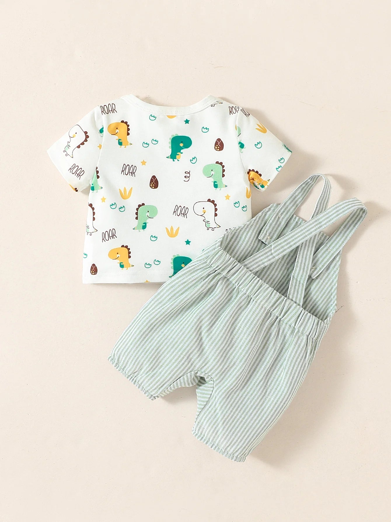 2PCS Baby Boys Cartoon Animal Suspenders Suit (Newborn-6M)
