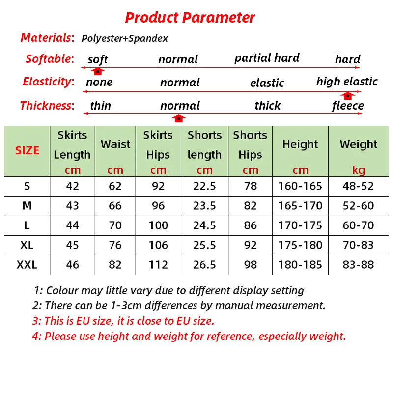 Women’s High Waist Tennis Skirts with Shorts - Quick Dry Gym Fitness Wear