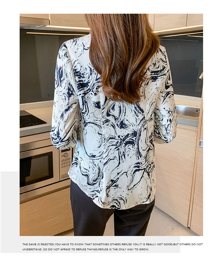 Floral Button-Down, long sleeve Blouses for Women