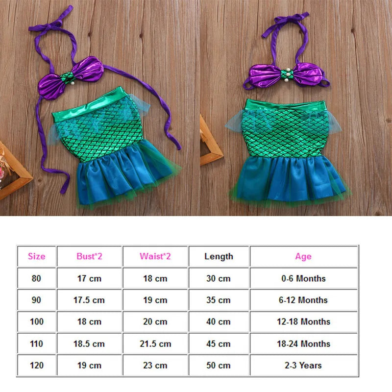 Mermaid Princess Toddler Dress Cosplay Costume