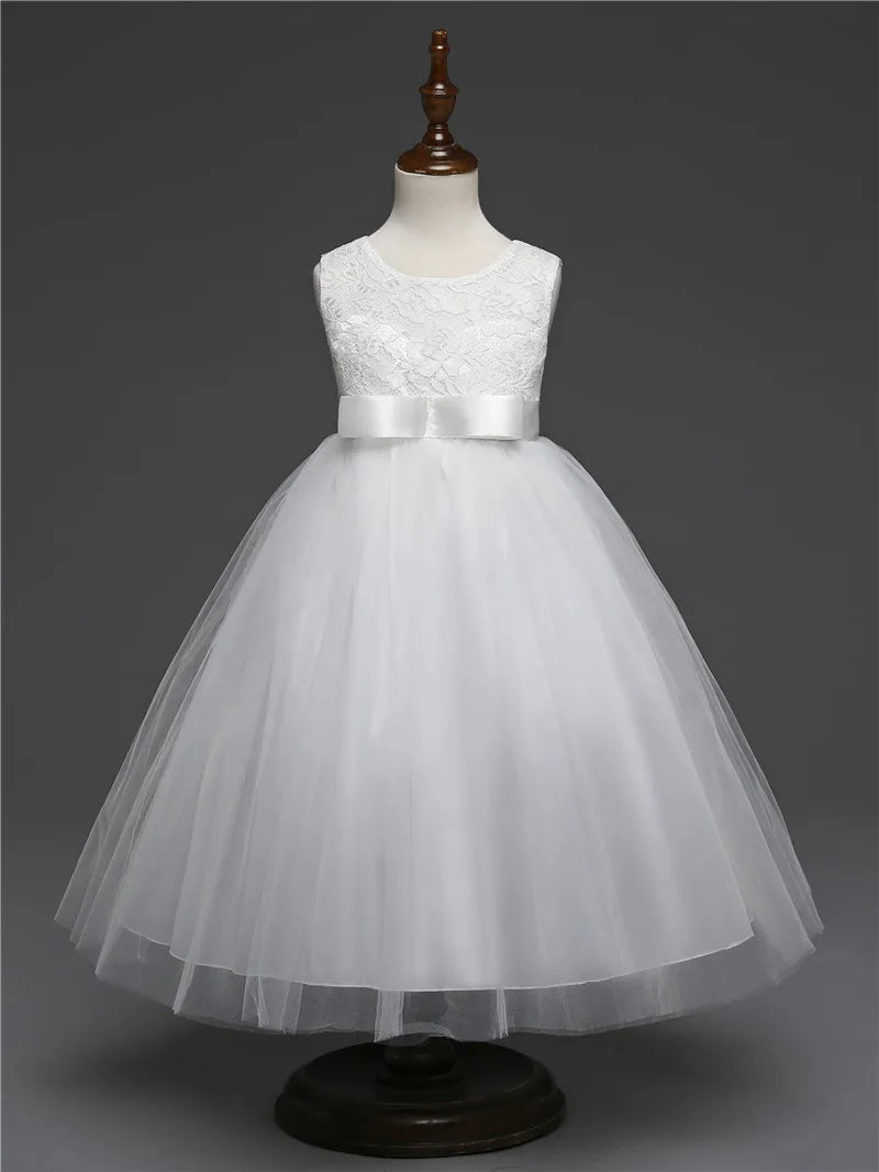 Girls' Long Wedding Dress: Party Wear for Ages 6-14 years