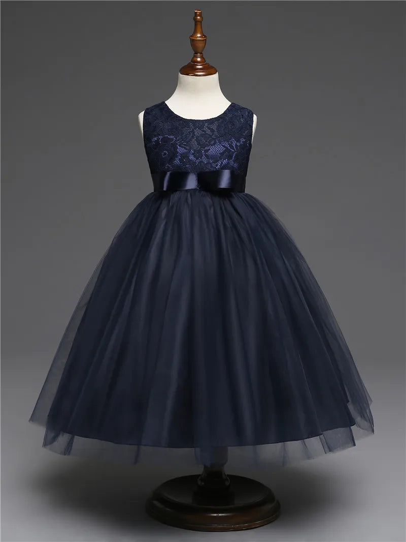 Girls' Long Wedding Dress: Party Wear for Ages 6-14 years