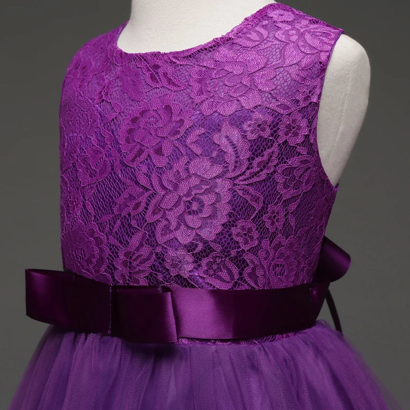 Girls' Long Wedding Dress: Party Wear for Ages 6-14 years