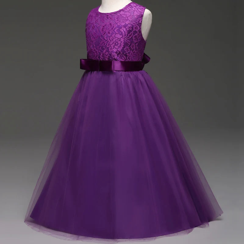 Girls' Long Wedding Dress: Party Wear for Ages 6-14 years