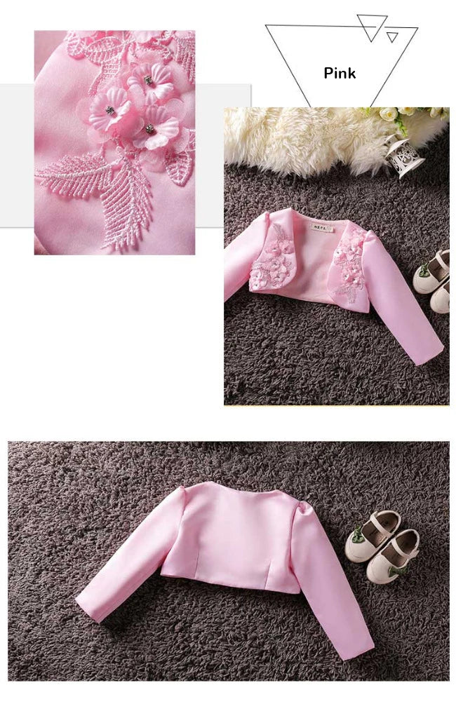Baby Girl Embroidered Coat Princess Cape Jacket for Weddings