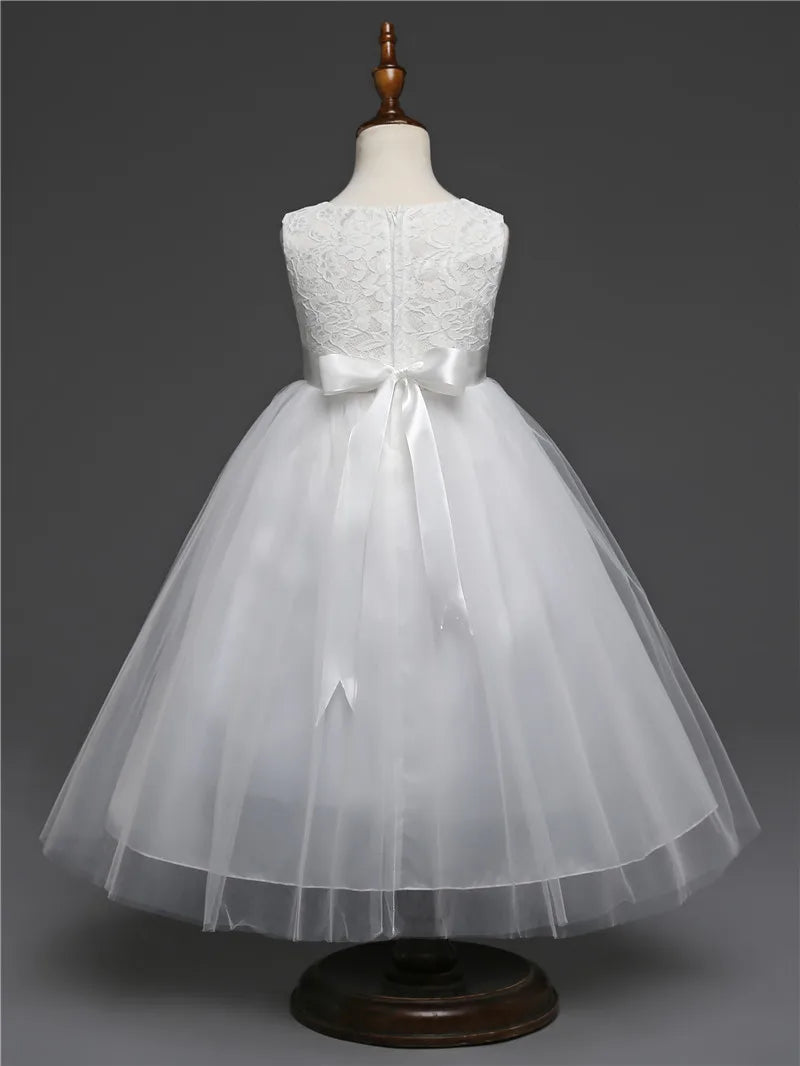 Girls' Long Wedding Dress: Party Wear for Ages 6-14 years