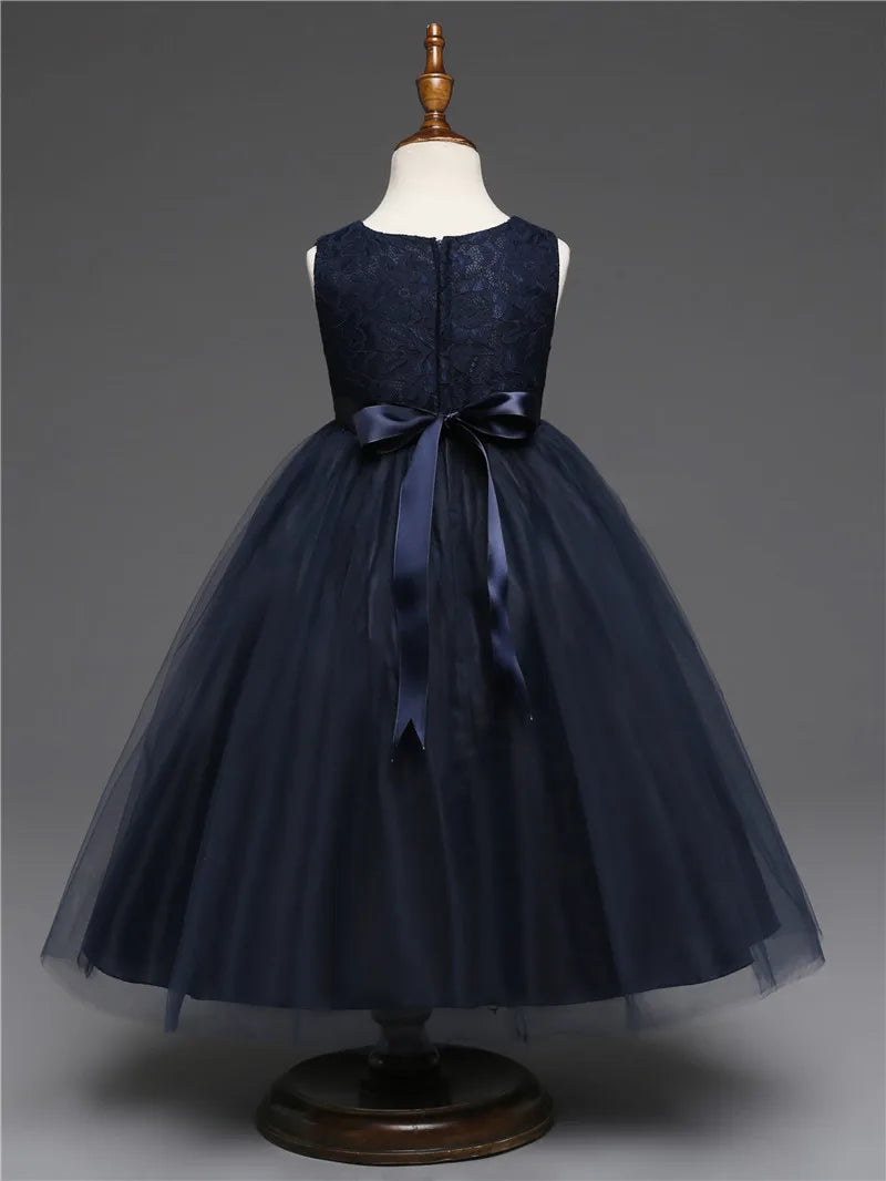 Girls' Long Wedding Dress: Party Wear for Ages 6-14 years