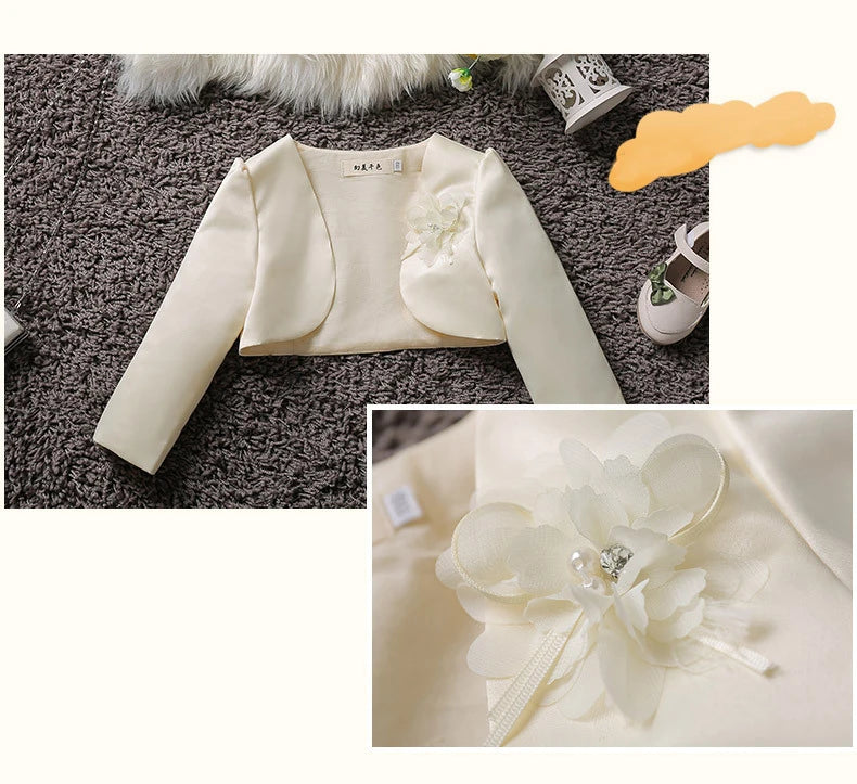 Baby Girl Embroidered Coat Princess Cape Jacket for Weddings