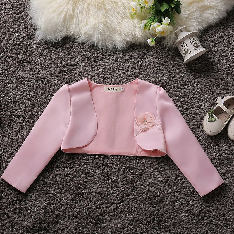 Baby Girl Embroidered Coat Princess Cape Jacket for Weddings