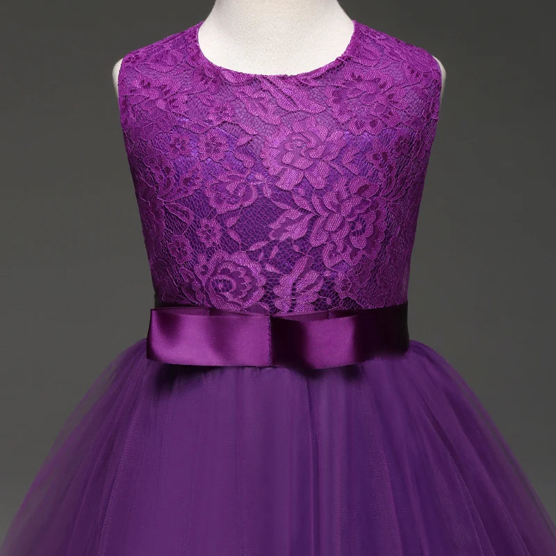 Girls' Long Wedding Dress: Party Wear for Ages 6-14 years