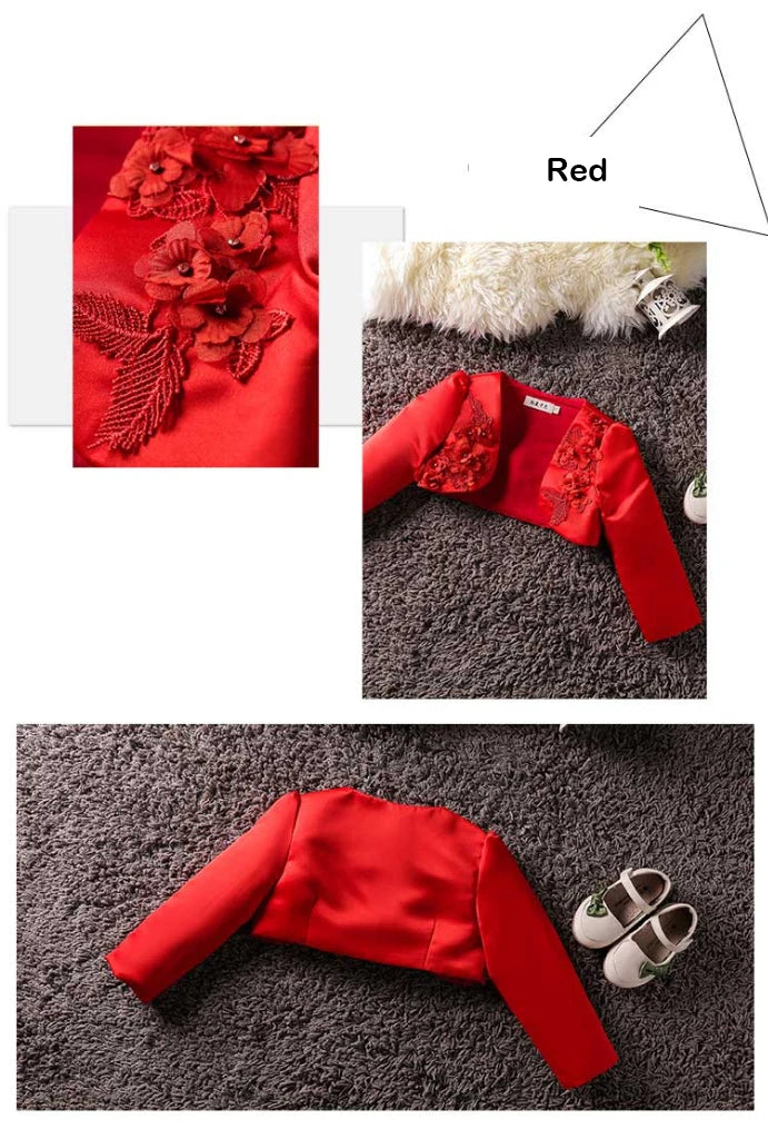 Baby Girl Embroidered Coat Princess Cape Jacket for Weddings