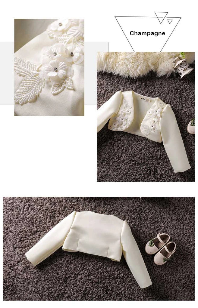 Baby Girl Embroidered Coat Princess Cape Jacket for Weddings