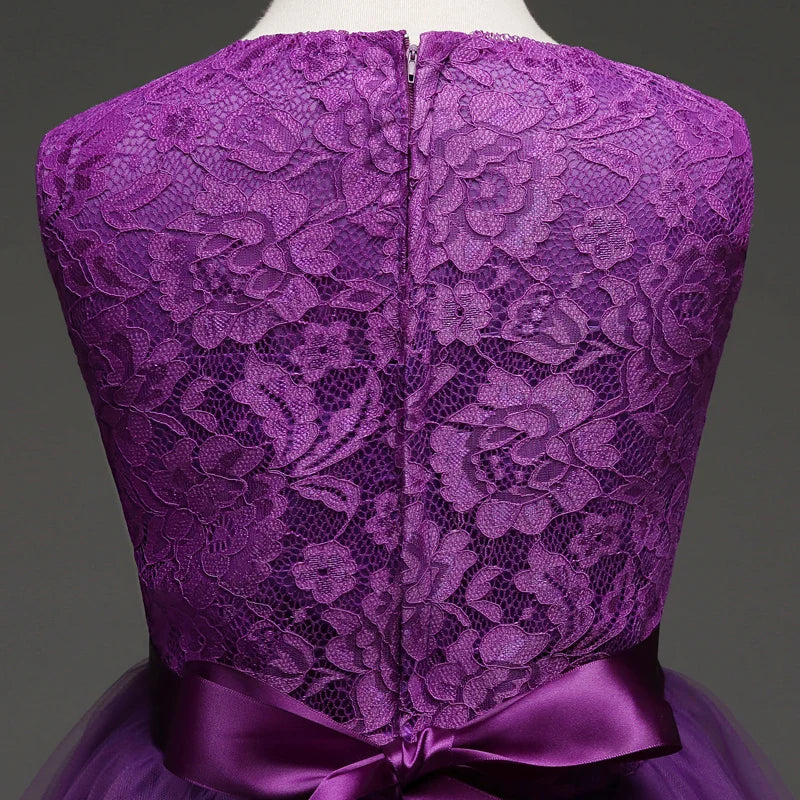 Girls' Long Wedding Dress: Party Wear for Ages 6-14 years
