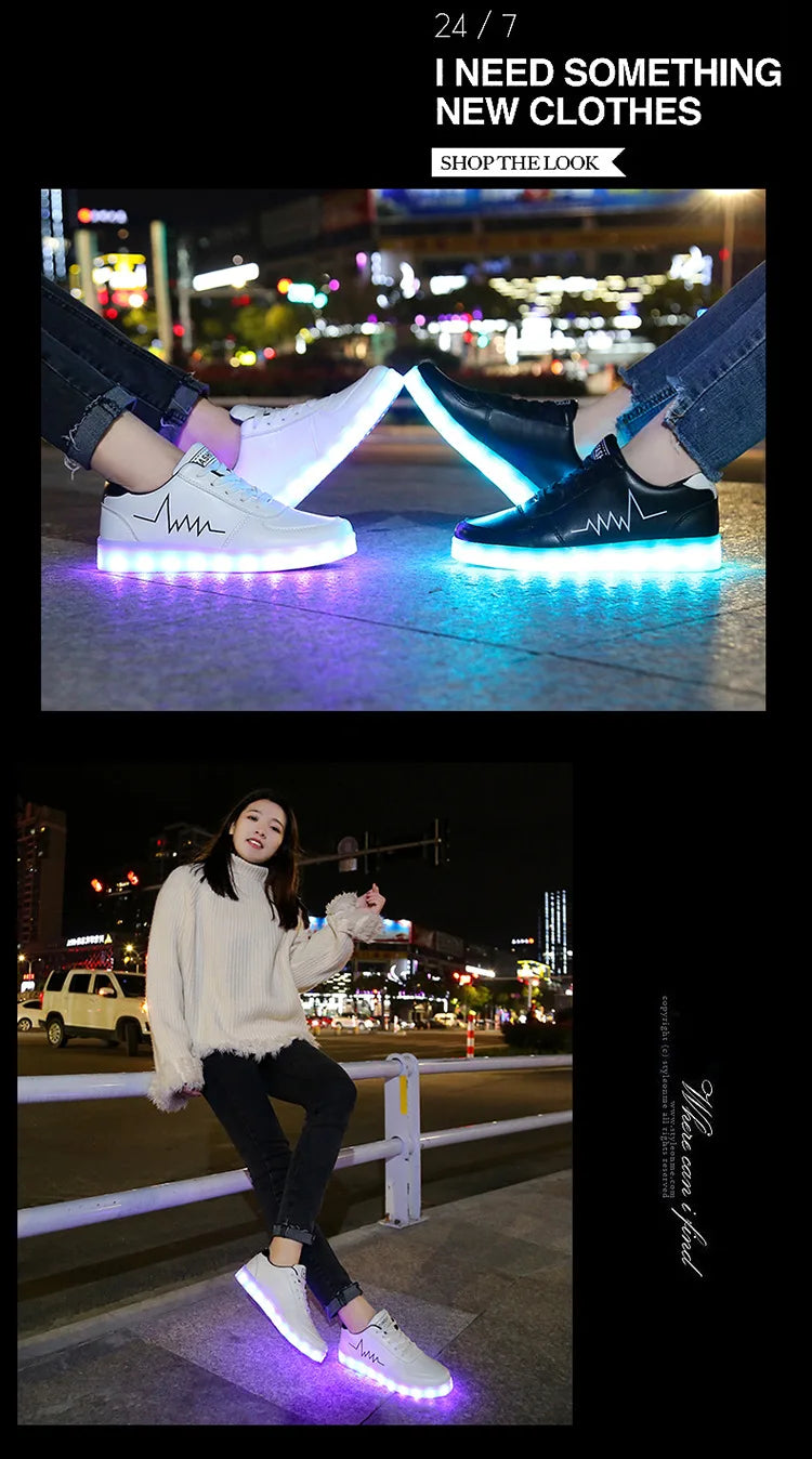 Boys & Girls Luminous LED Shoes - Light-Up Sneakers