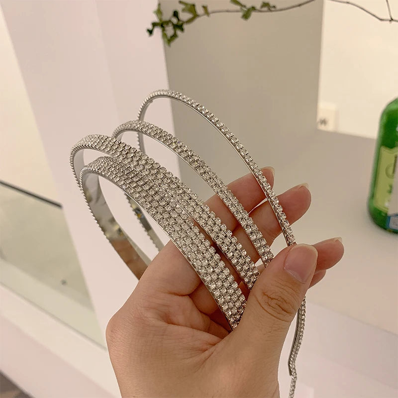 Bling Rhinestone Hairbands - Long Tassel Bow Headband for Women