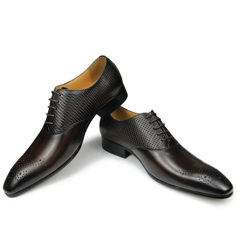 Luxury Men's Genuine Leather Oxfords – Fashionable Wedding & Dress Shoes