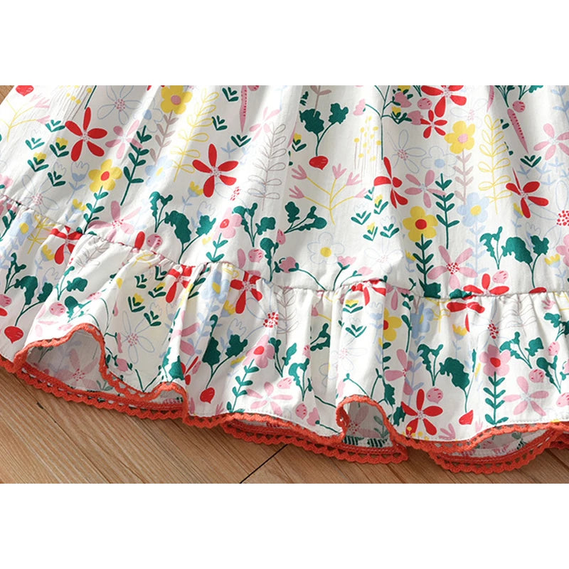 Girls Flying Sleeve Floral Dress - Summer Collection