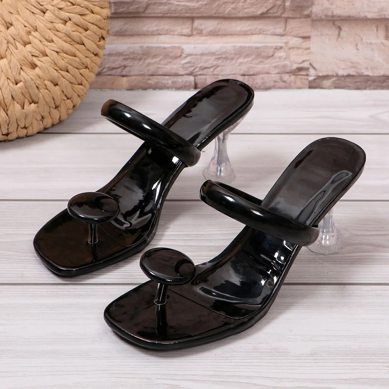 Narrow Band Platform Sandals - Women’s High Heels with Ankle Strap, Party Shoes