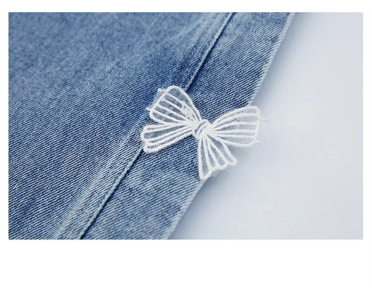 Girls' Wide Leg Jeans with Butterfly Print - Fashion Trousers