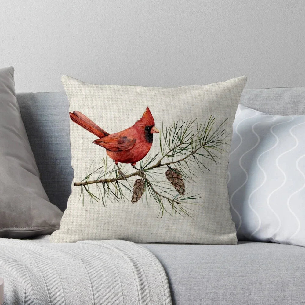 1PC Christmas Linen Pillowcase Cushion Cover – Customizable Home Sofa Decoration