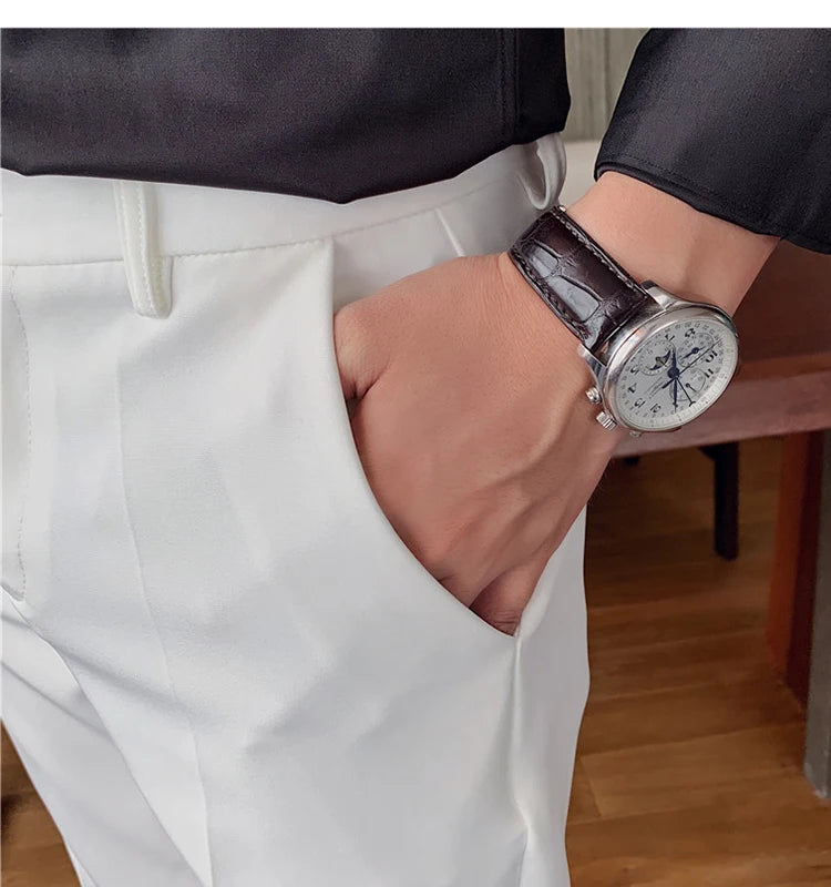 Men's High-Quality Summer Suit Shorts - Casual Knee-Length
