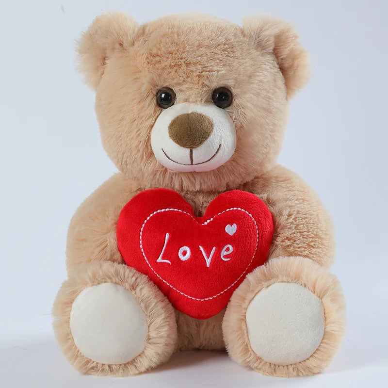 25cm Valentine's Day Heart Teddy Bear – Cute Plush Toy for Lovers, Birthday Gifts, or Home Decor.