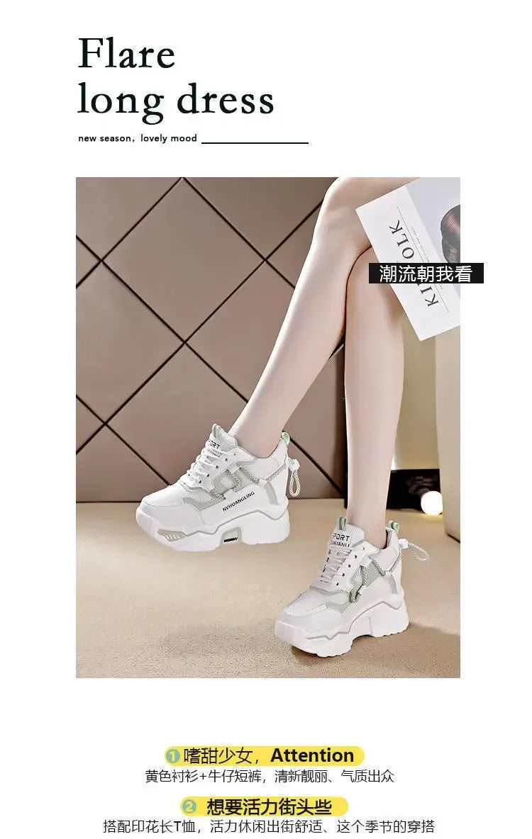 Women's Breathable Platform Sneakers - Summer Comfort