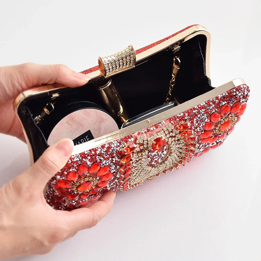 Women’s Rhinestone Evening Clutch – Luxury Diamond Glitter Bag for Parties