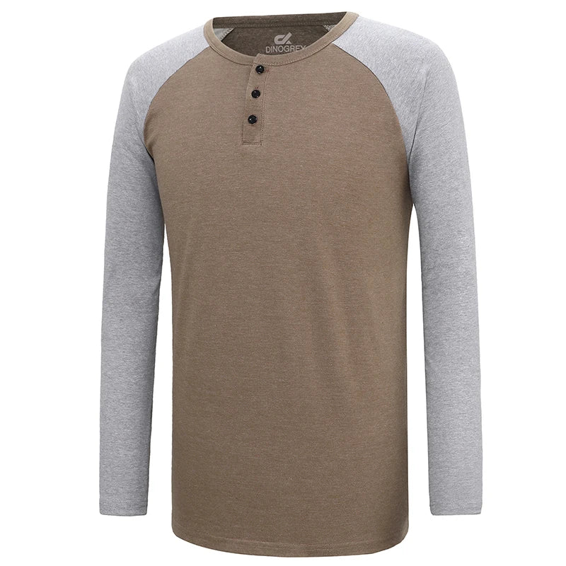 Spring Long Sleeves Sports T Shirt Men Henry Collar