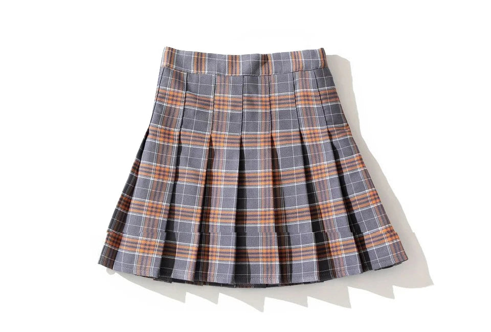Girls' High Waist Pleated Mini Skirt
