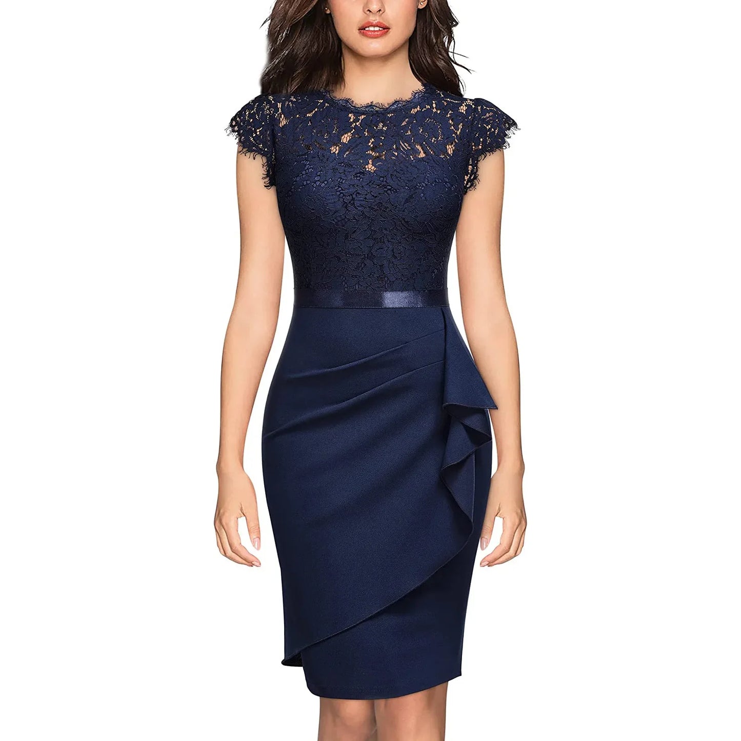 Women's Elegant Lace Evening Wedding Party Dress Sexy Office Ladies Bodycon Dresses Fashion Birthday Club Vestidos Female