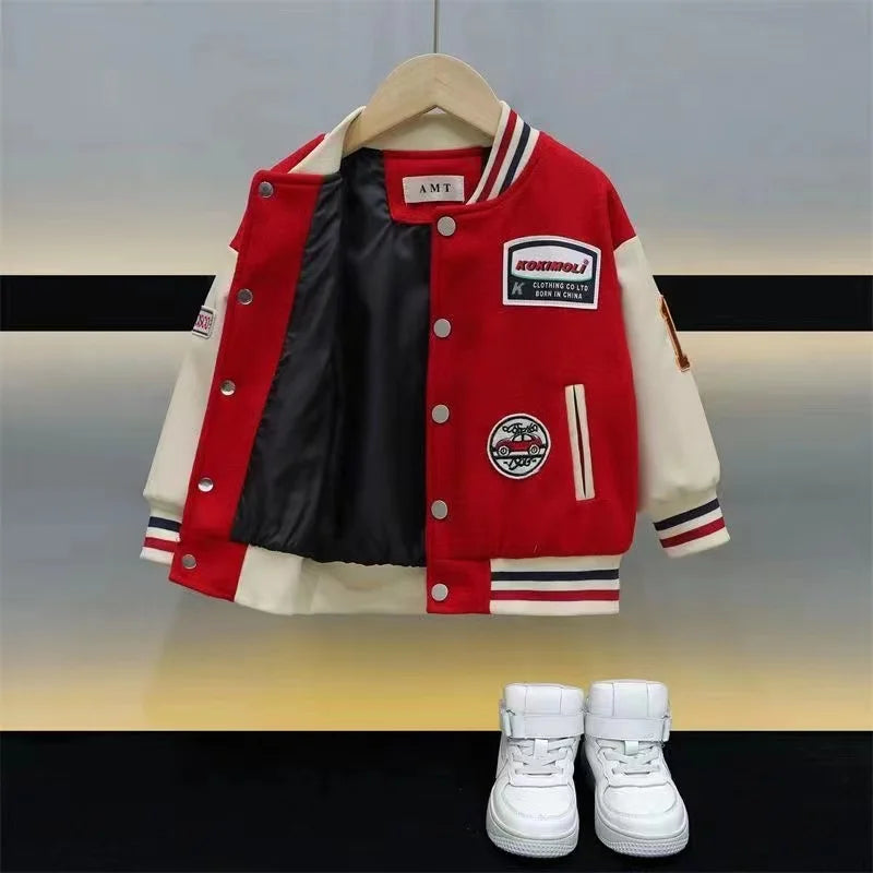 Kids' Baseball Jersey Jacket – Spring/Autumn Korean Style