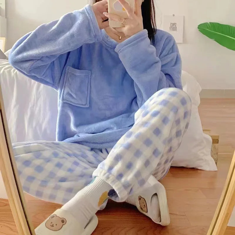 Winter Flannel Pajama Set for Women