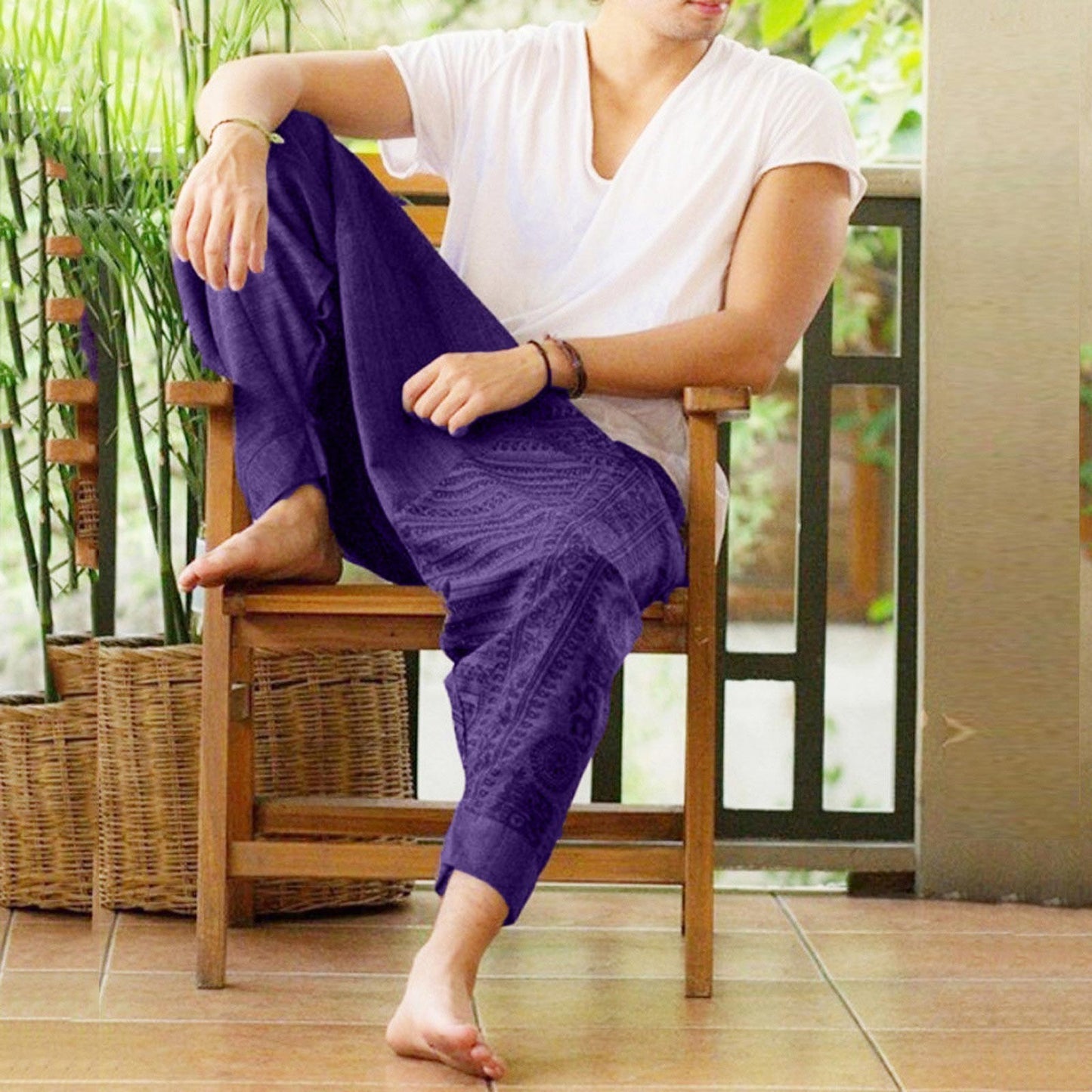 Nationality Style Pants Men's Oversize Pants Baggy