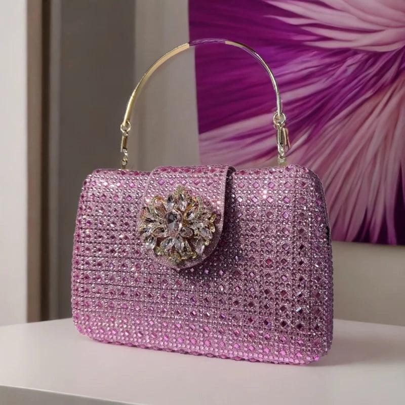 Sparkling Crystal Evening Bag – Metal Clutch & Wedding Purse