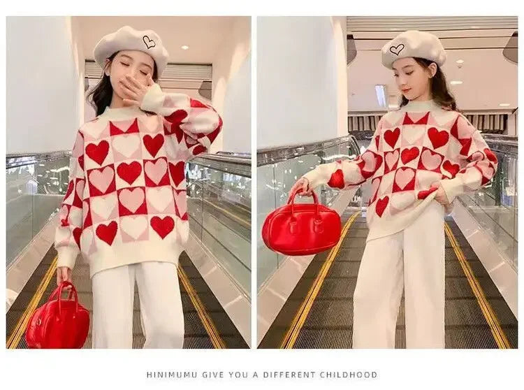 Autumn/Winter Girls' Thickened Knitted Sweater - Christmas Edition