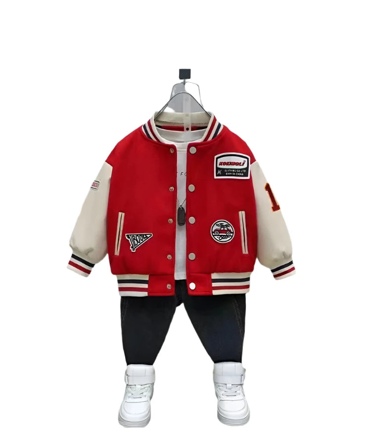 Kids' Baseball Jersey Jacket – Spring/Autumn Korean Style