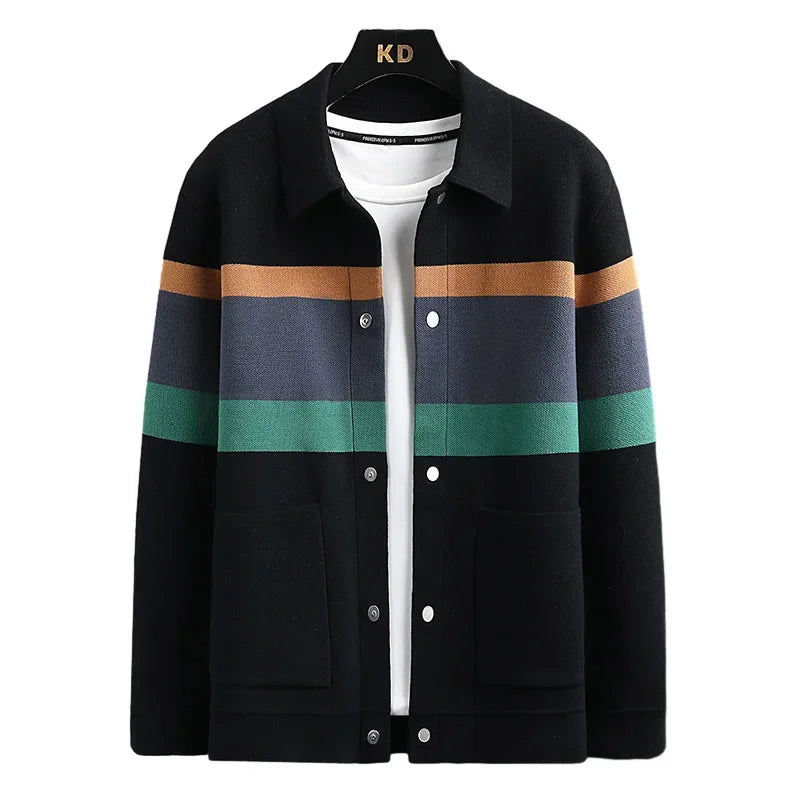 Autumn Winter Men's Knitted Cardigan Coat – Casual Loose Sweater, Plus Size 5XL-M