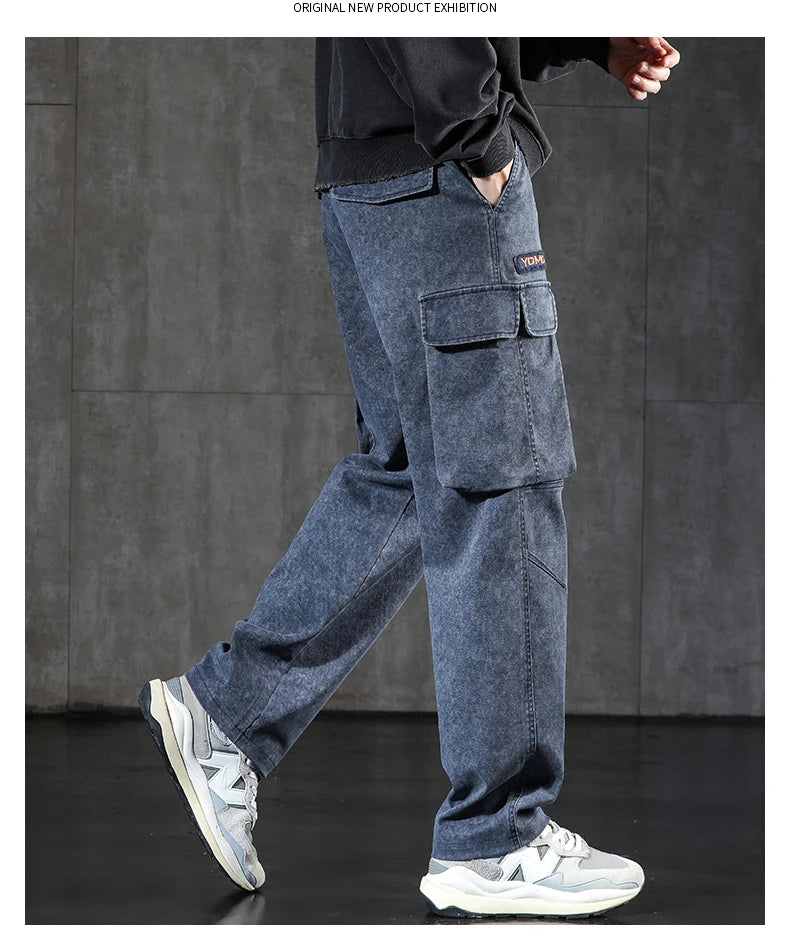 HIQOR Men's Cargo Pants - Casual Baggy Outdoor Trousers