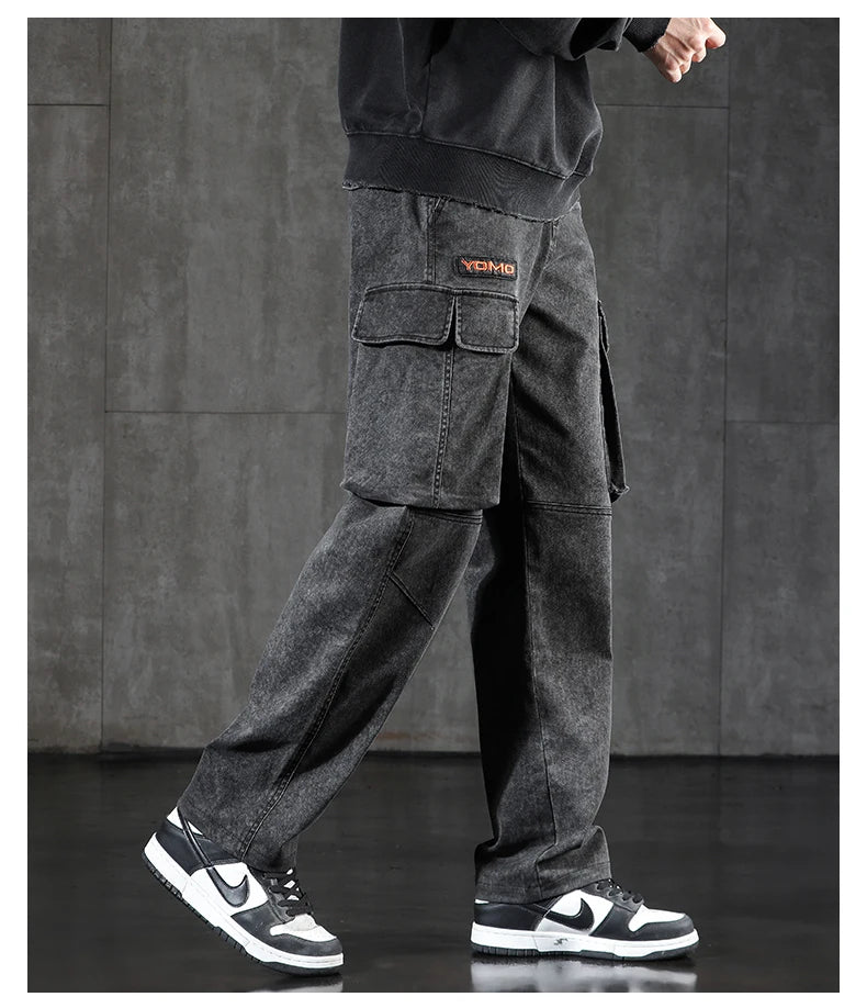 HIQOR Men's Cargo Pants - Casual Baggy Outdoor Trousers