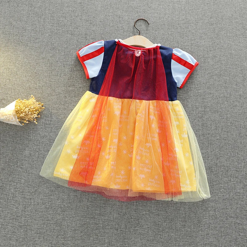 Girls' Ruffle Dress with Cape - Spring & Autumn Casual Party Wear