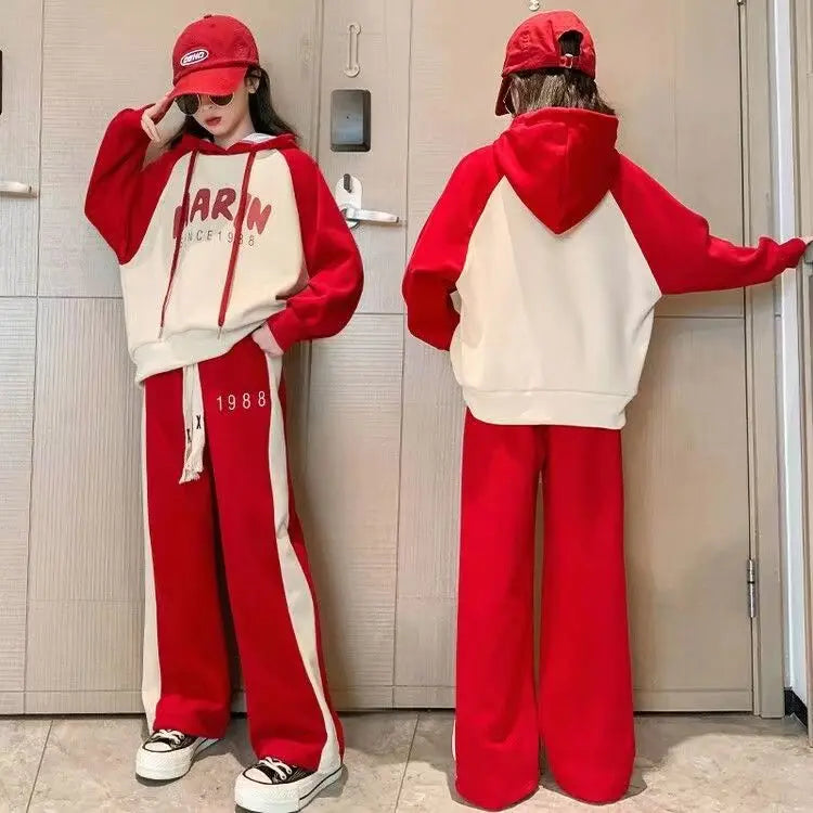 Girls' Autumn/Spring Hoodie & Pants Set (Ages 5-14)