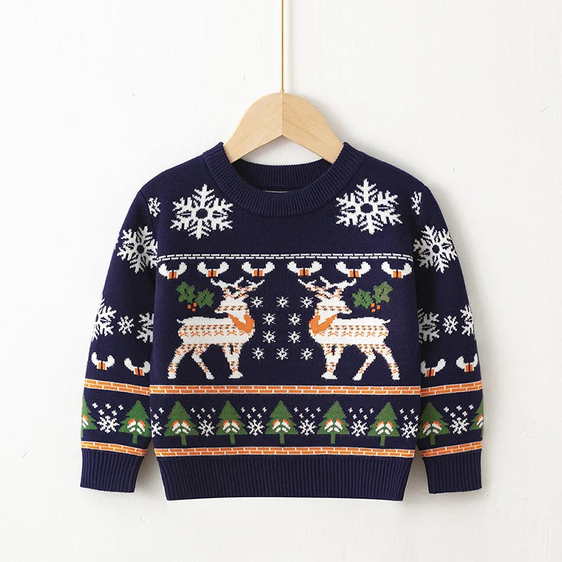 Kids' Christmas Sweaters – Warm Knitted Pullover for Boys & Girls
