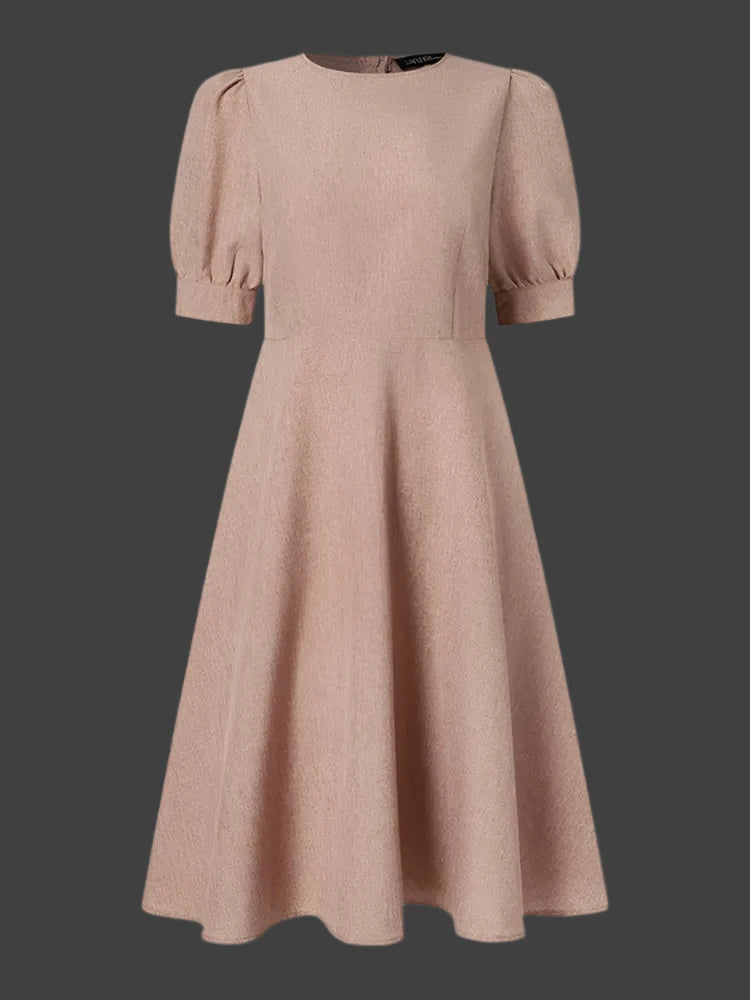 Elegant Summer Office Dress: A-line Knee-Length