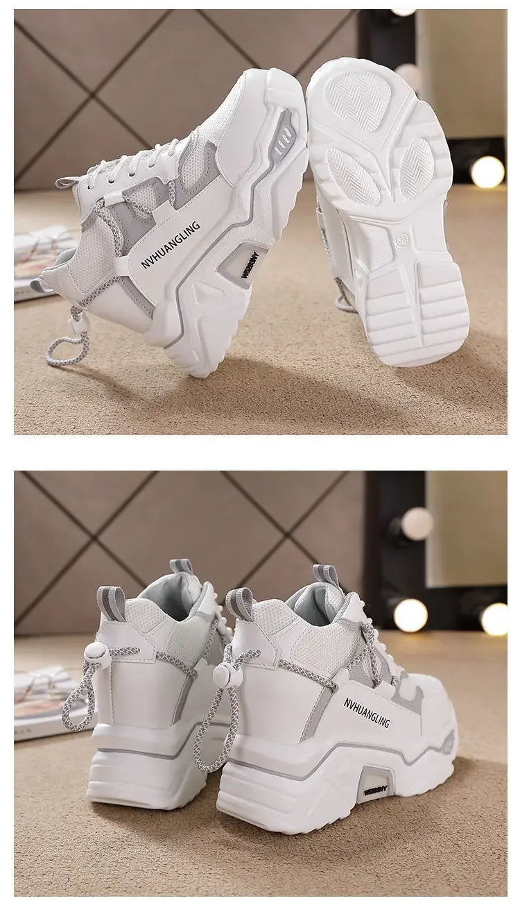 Women's Breathable Platform Sneakers - Summer Comfort