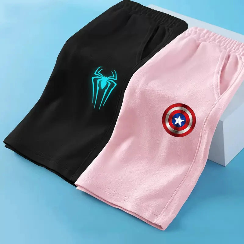 Glow-in-the-Dark Spider Shorts for Boys (Ages 3-13)