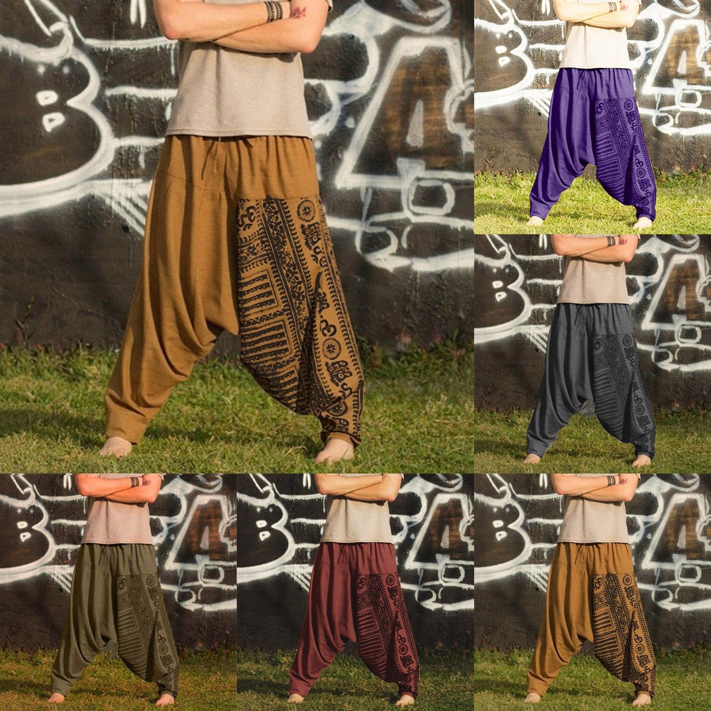Nationality Style Pants Men's Oversize Pants Baggy