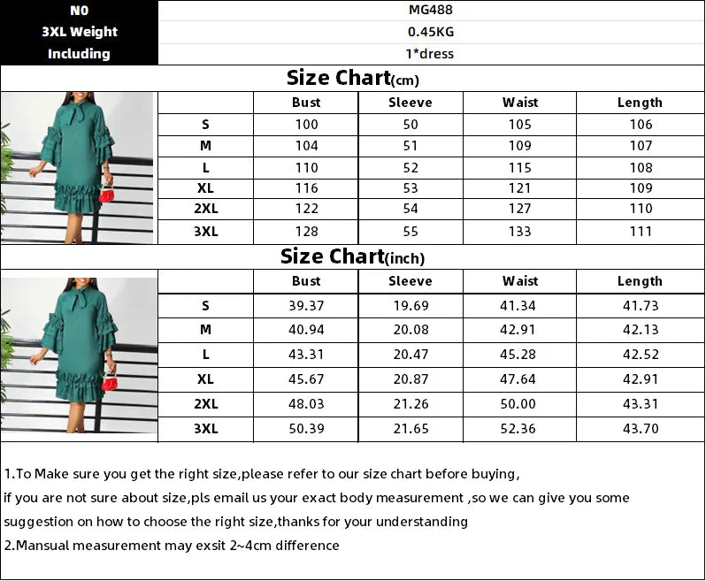New Casual Ruffle Edge Flare Sleeves Loose Dress for Women