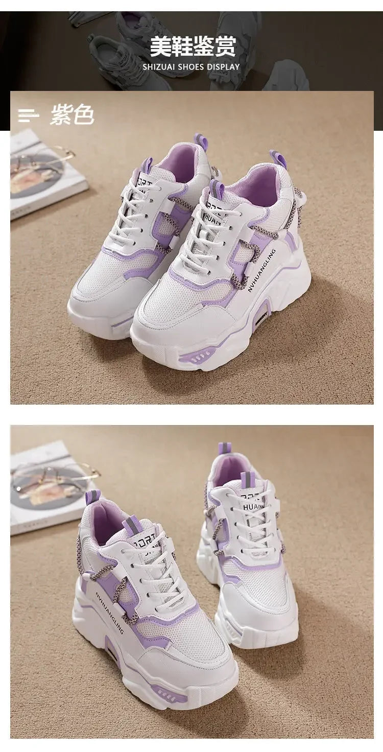 Women's Breathable Platform Sneakers - Summer Comfort
