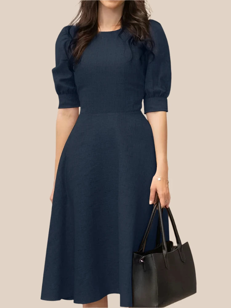 Elegant Summer Office Dress: A-line Knee-Length